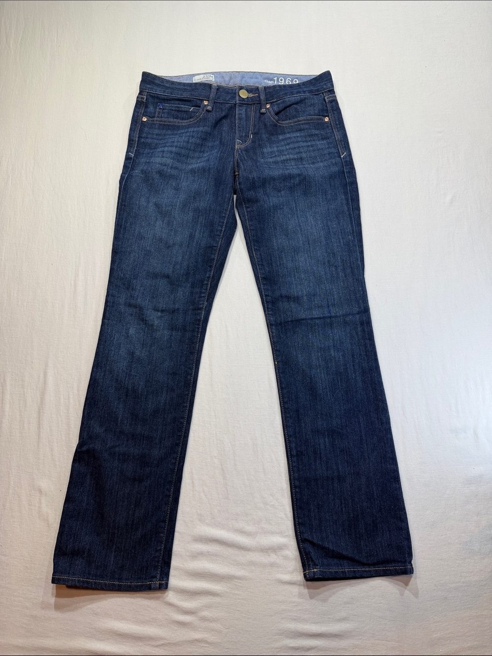 Gap 1969 Women’s 27/4 Bootcut Jeans Medium Wash Whiskered Stretch Denim like new